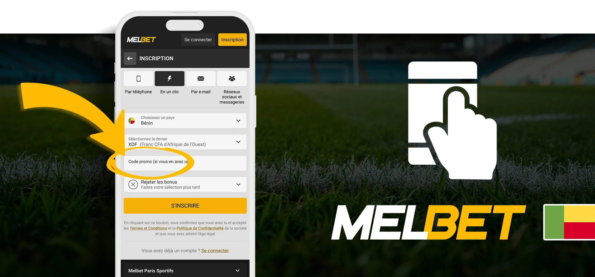 Inscription en Melbet apk par les réseaux sociaux